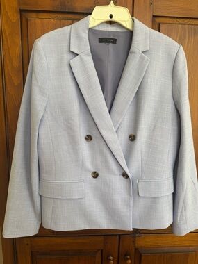 Ann Taylor Size 14 Light Blue Double-Breasted Blazer (size tag missing) NWOT